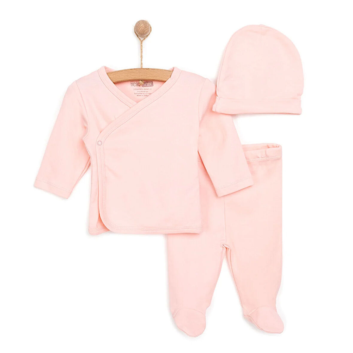 HelloBaby Yenidoğan Zıbın-Şapka-Patikli
