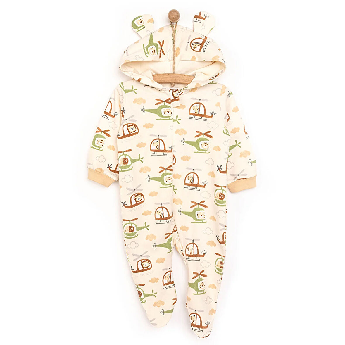 HelloBaby Yenidoğan Erkek Kapüşonlu Tulum Erkek Bebek