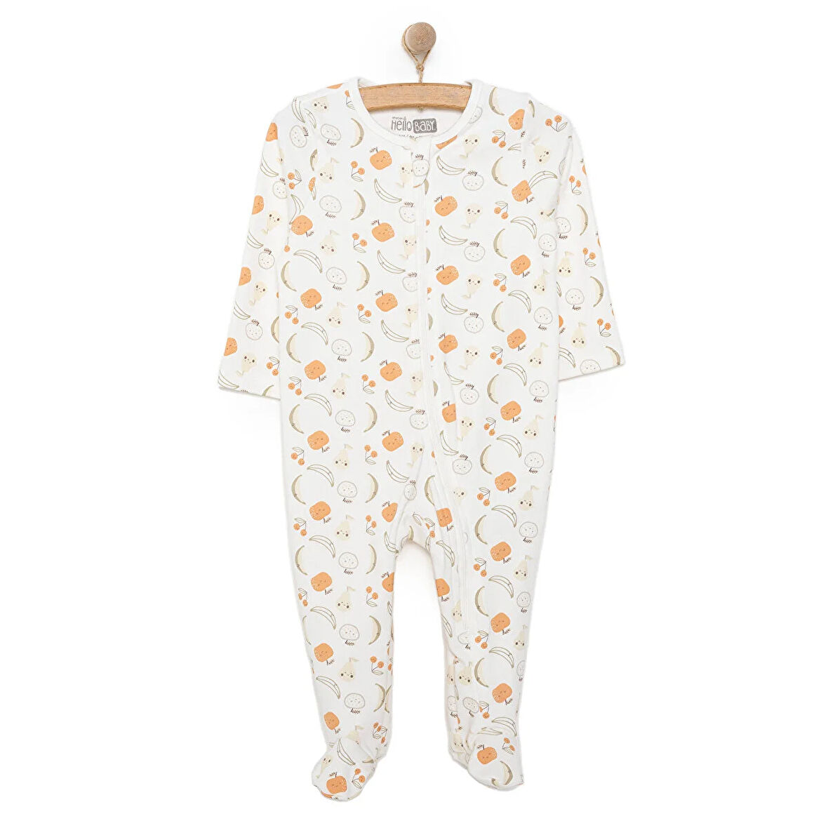 HelloBaby Yenidoğan Kız  Organik Patikli Tulum Kız Bebek