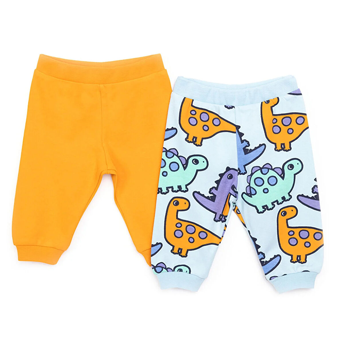 HelloBaby Basic Erkek Dinozor Baskılı 2li Patiksiz Alt Erkek Bebek