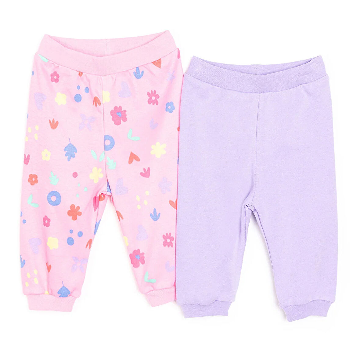 HelloBaby Basic Kız Çiçek Desenli 2li Patiksiz Alt Kız Bebek