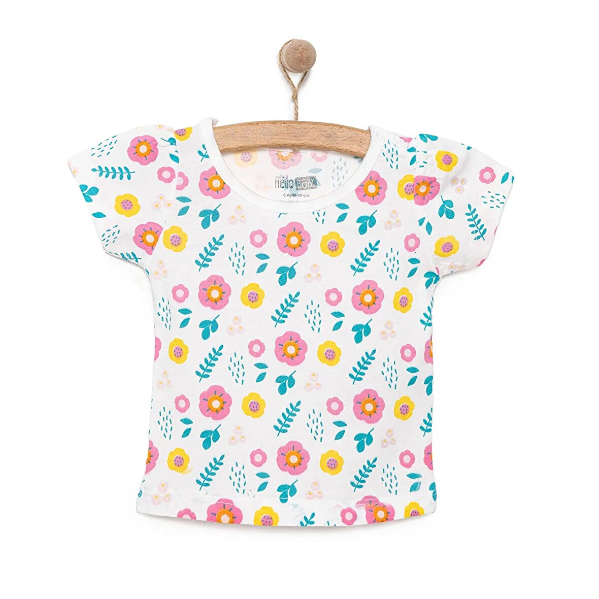 HelloBaby Basic Kız Çiçek Desenli T-Shirt Kız Bebek