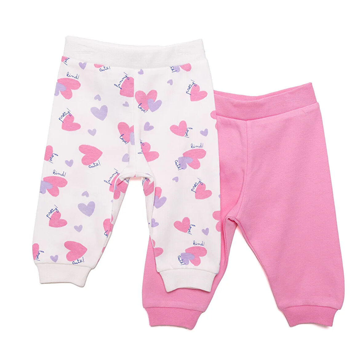 HelloBaby Basic Kız Kalp Desenli 2li Patiksiz Alt Kız Bebek