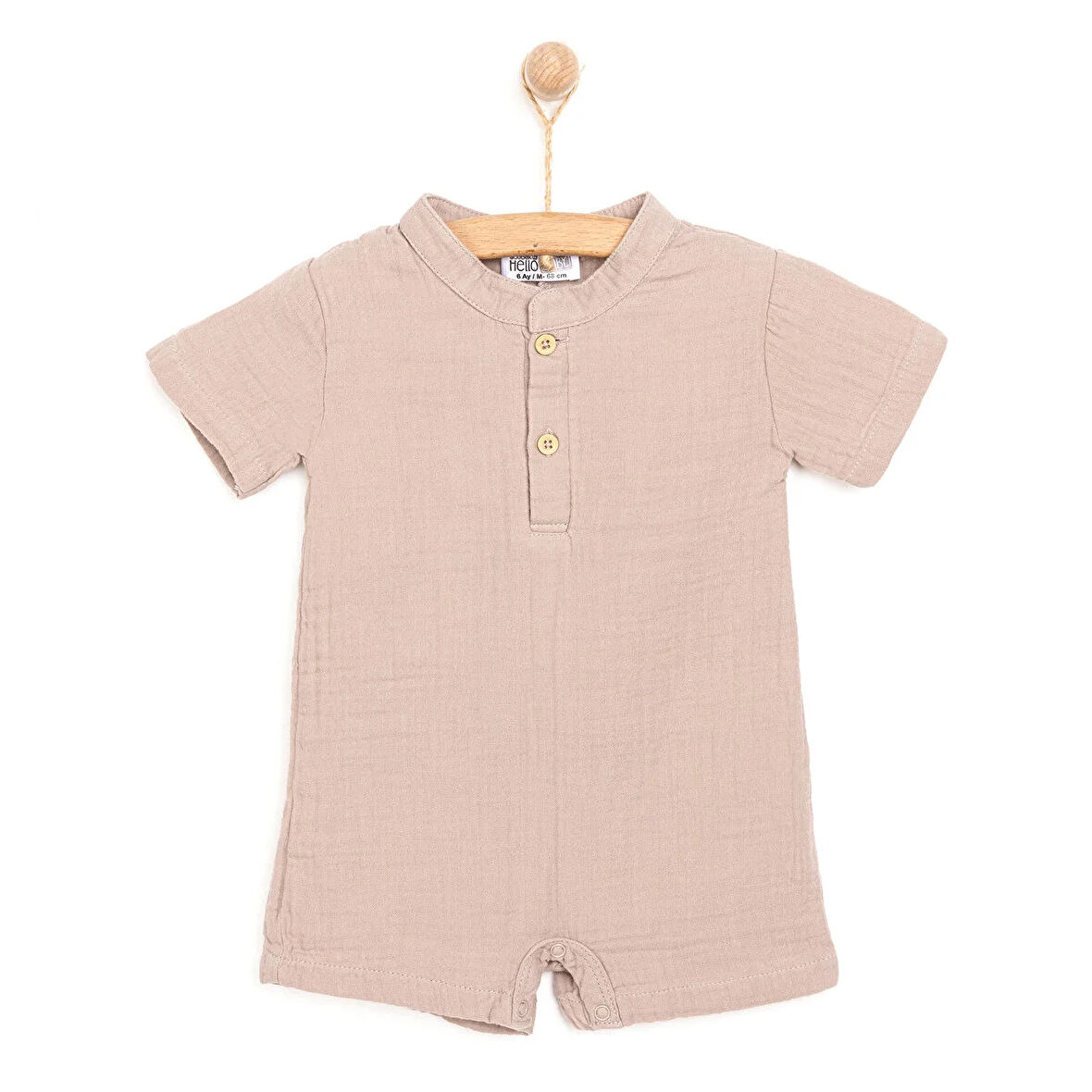 HelloBaby Yenidoğan Erkek Müslin Kısa Tulum Erkek Bebek