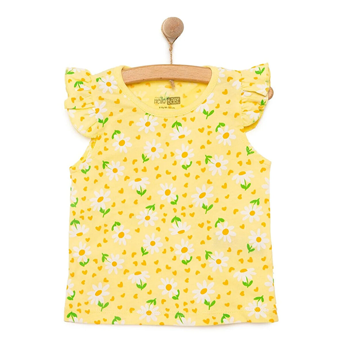 HelloBaby Basic Kız Papatya Desenli Atlet T-shirt Kız Bebek