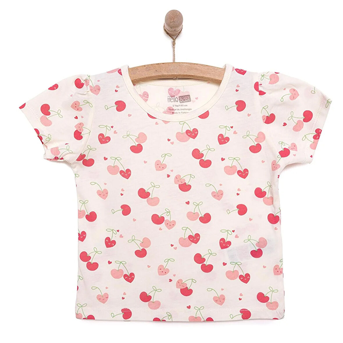 HelloBaby Basic Kız Kiraz Desenli T-Shirt Kız Bebek