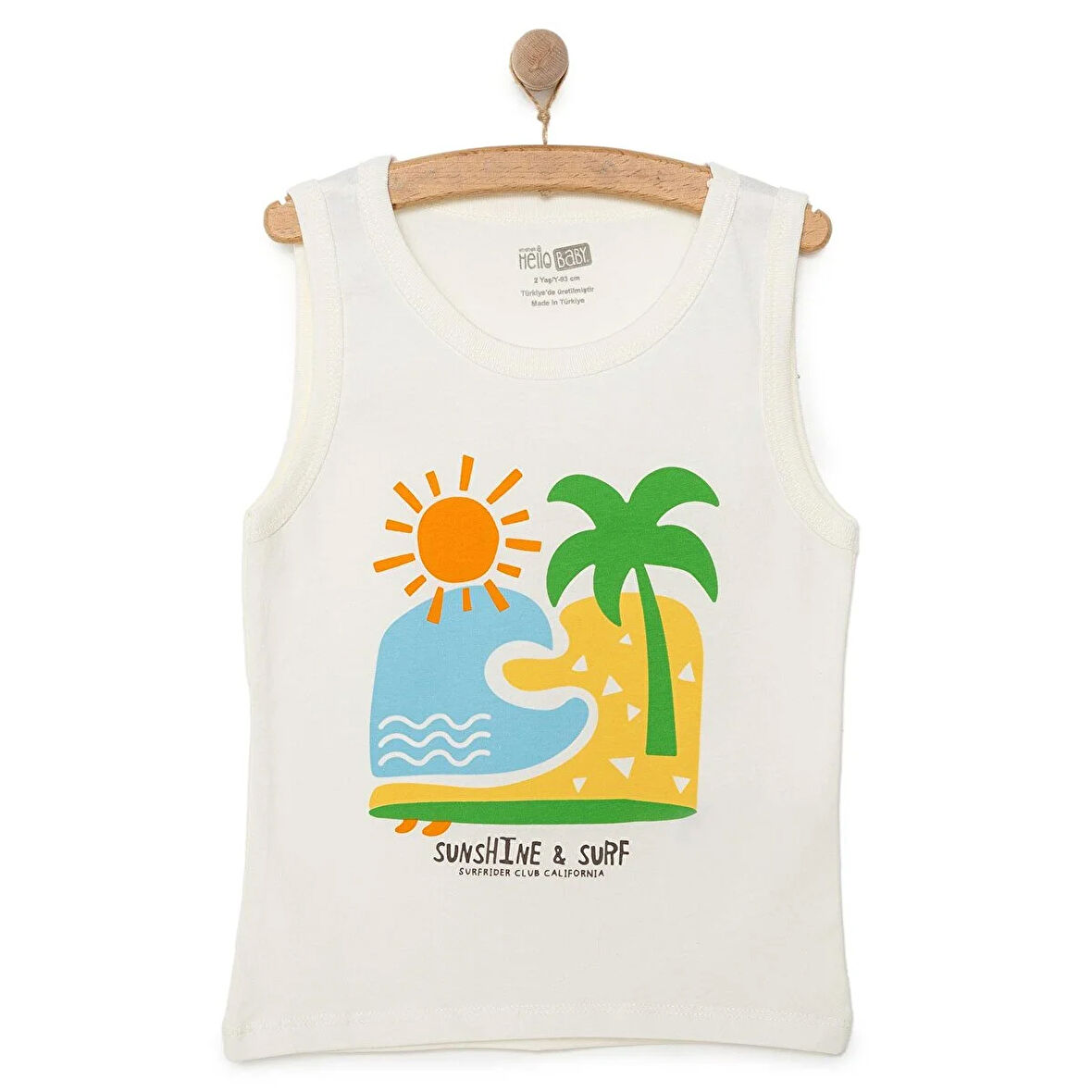 HelloBaby Basic Erkek Plaj Baskılı Atlet Tshirt Erkek Bebek