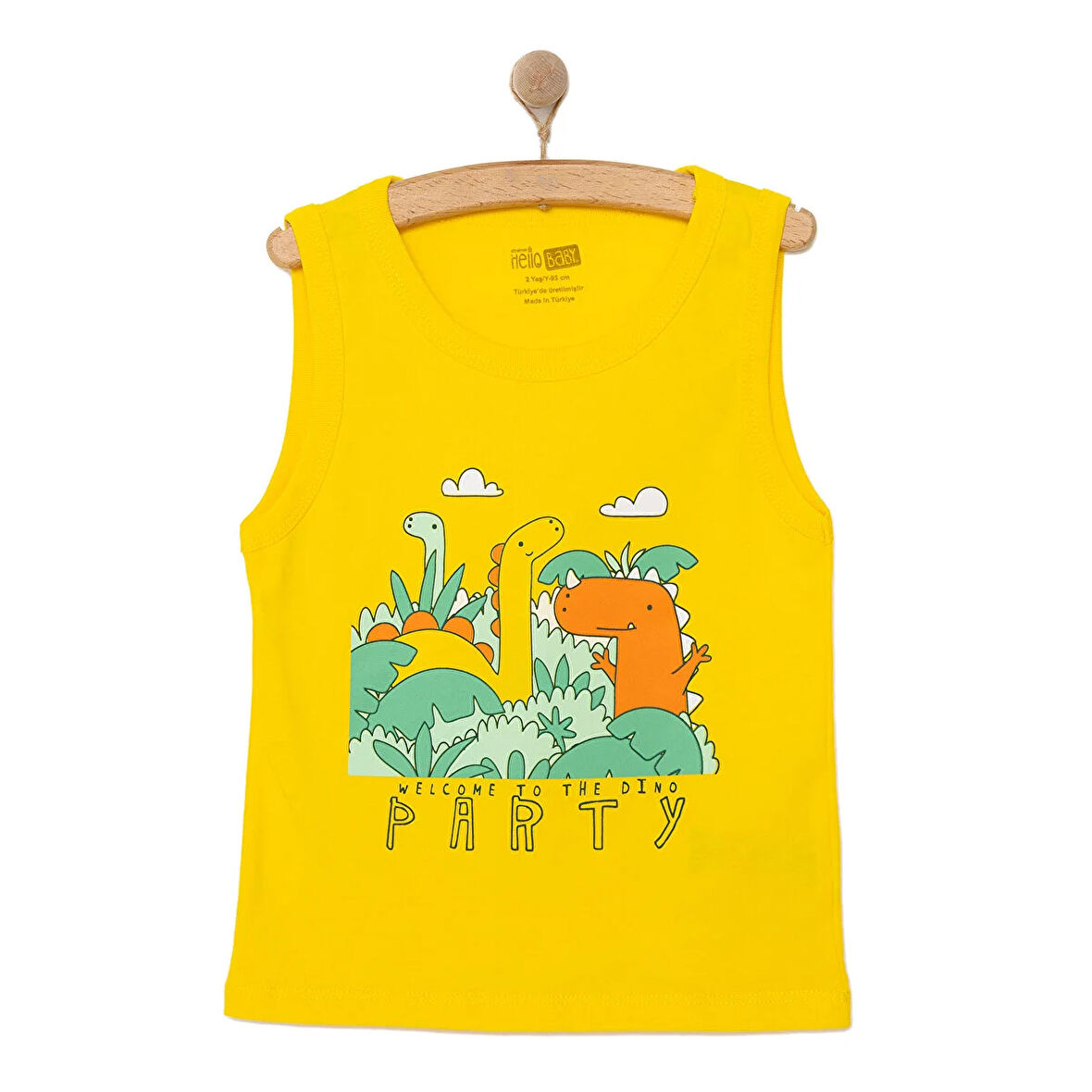 HelloBaby Basic Erkek Dinozor Partisi Baskılı Atlet Tshirt Erkek Bebek