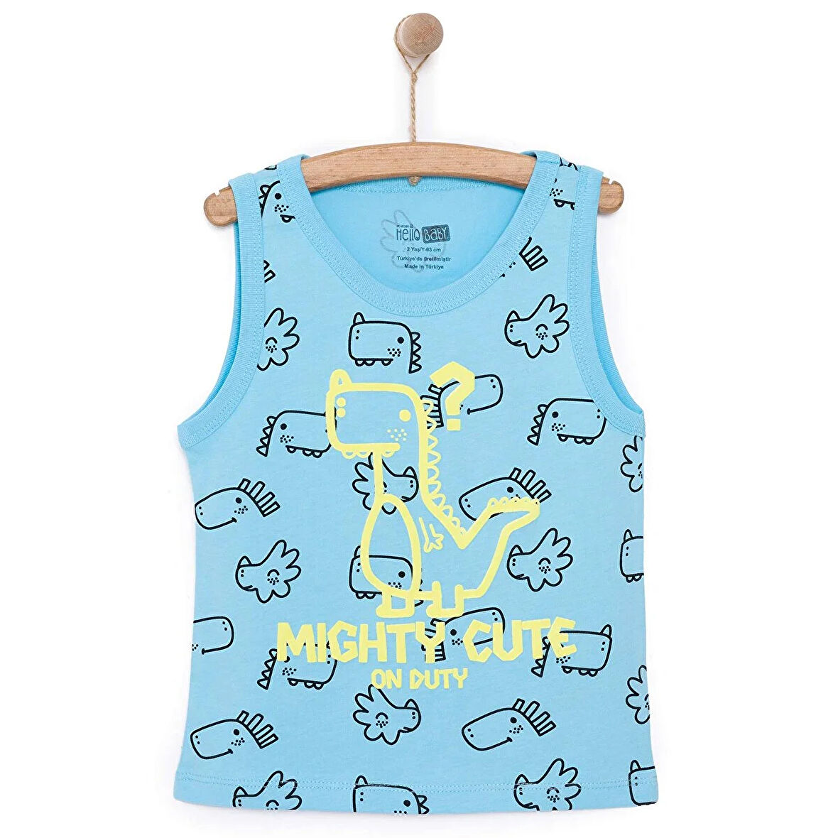 HelloBaby Basic Erkek Dinozor Desenli Atlet Tshirt Erkek Bebek