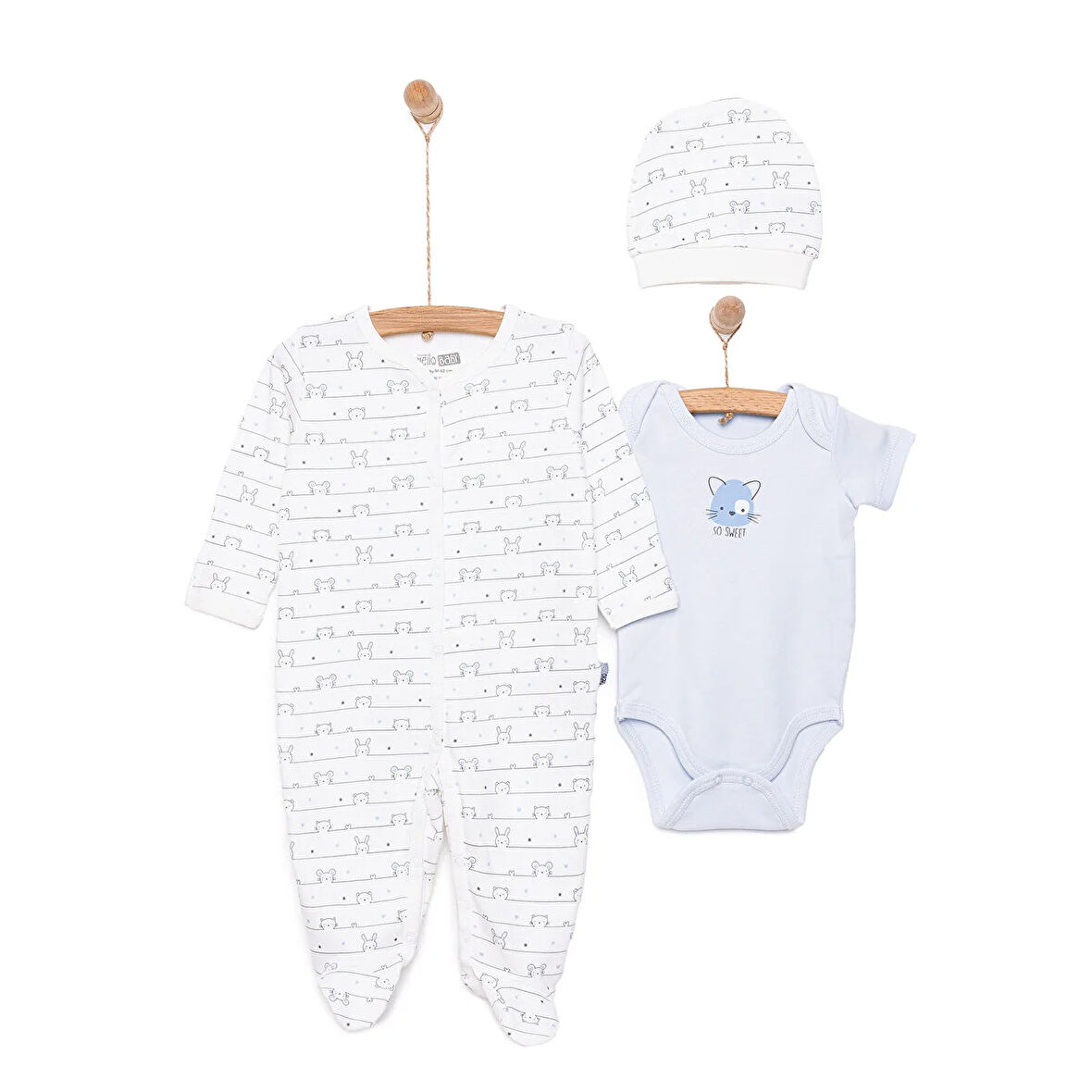 HelloBaby Yenidoğan Tulum-Body-Şapka