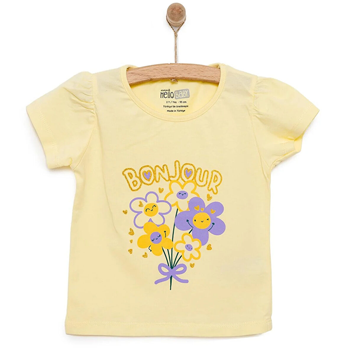 HelloBaby Basic Kız Çiçek Baskılı T-Shirt Kız Bebek
