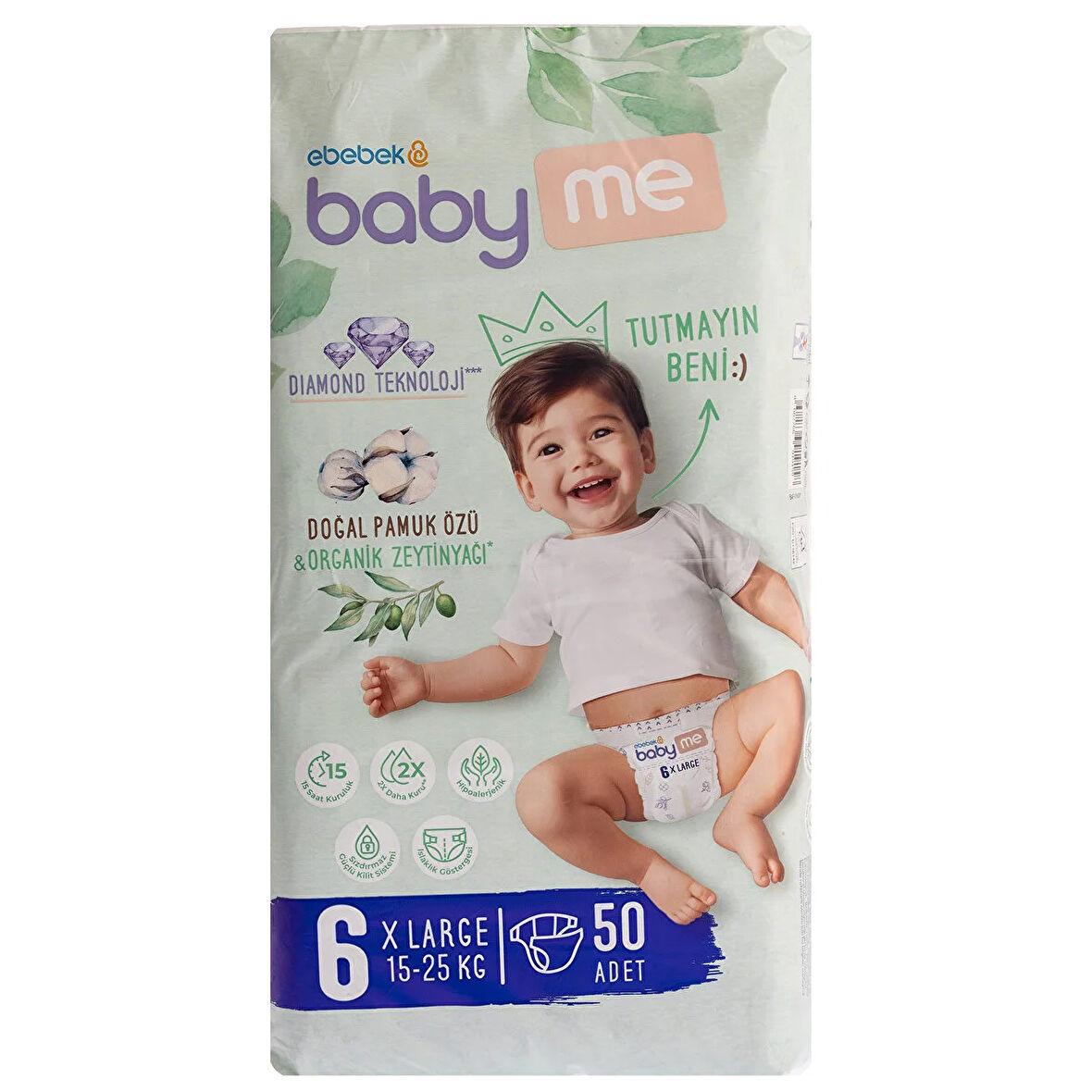 baby me XL 6 Numara Bebek Bezi 15-25 kg 50 Adet