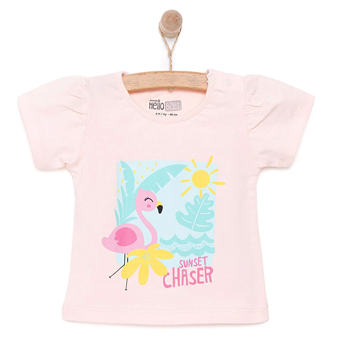 HelloBaby Basic Kız Flamingo Baskılı T-Shirt Kız Bebek
