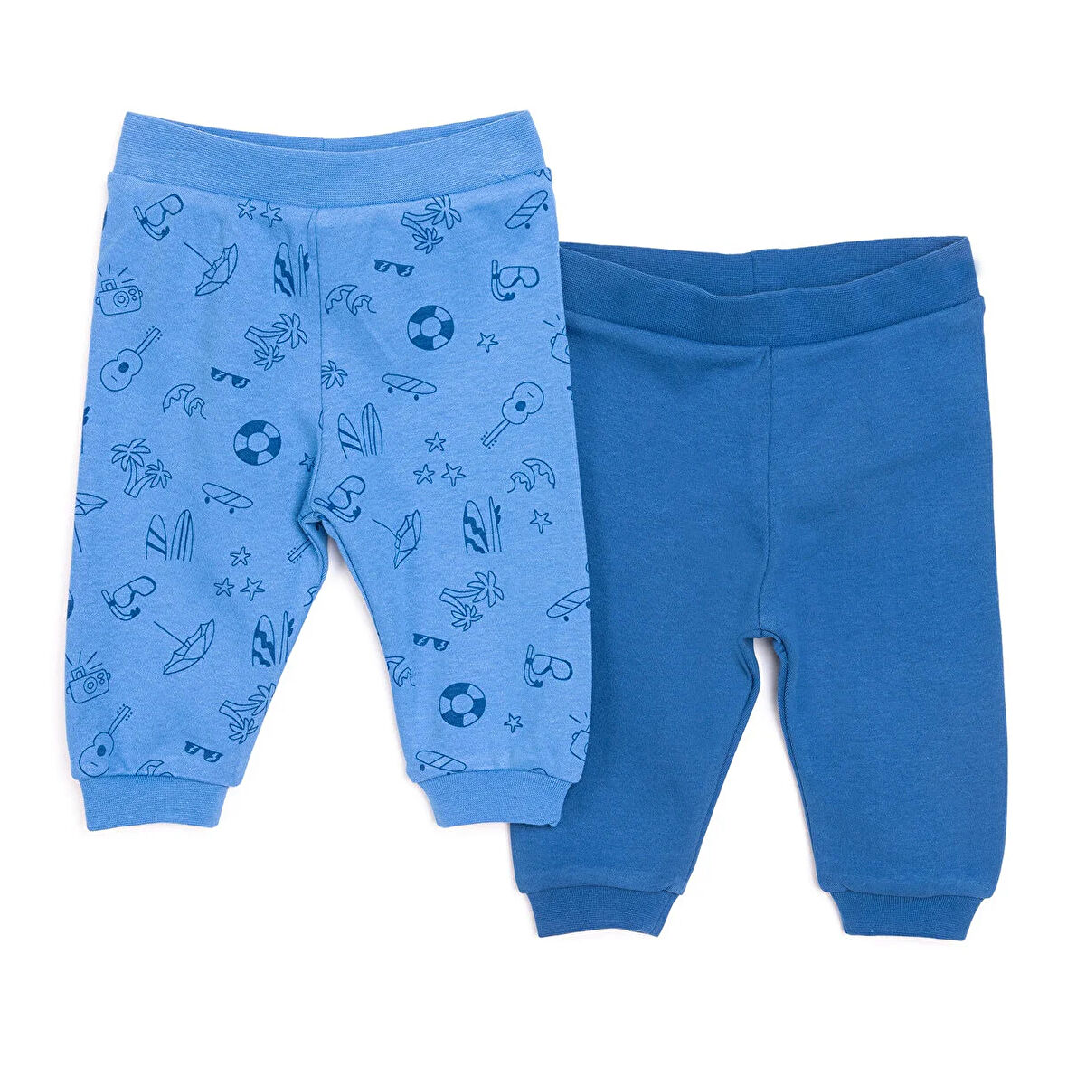 HelloBaby Basic Erkek Plaj Baskılı 2li Patiksiz Alt Erkek Bebek