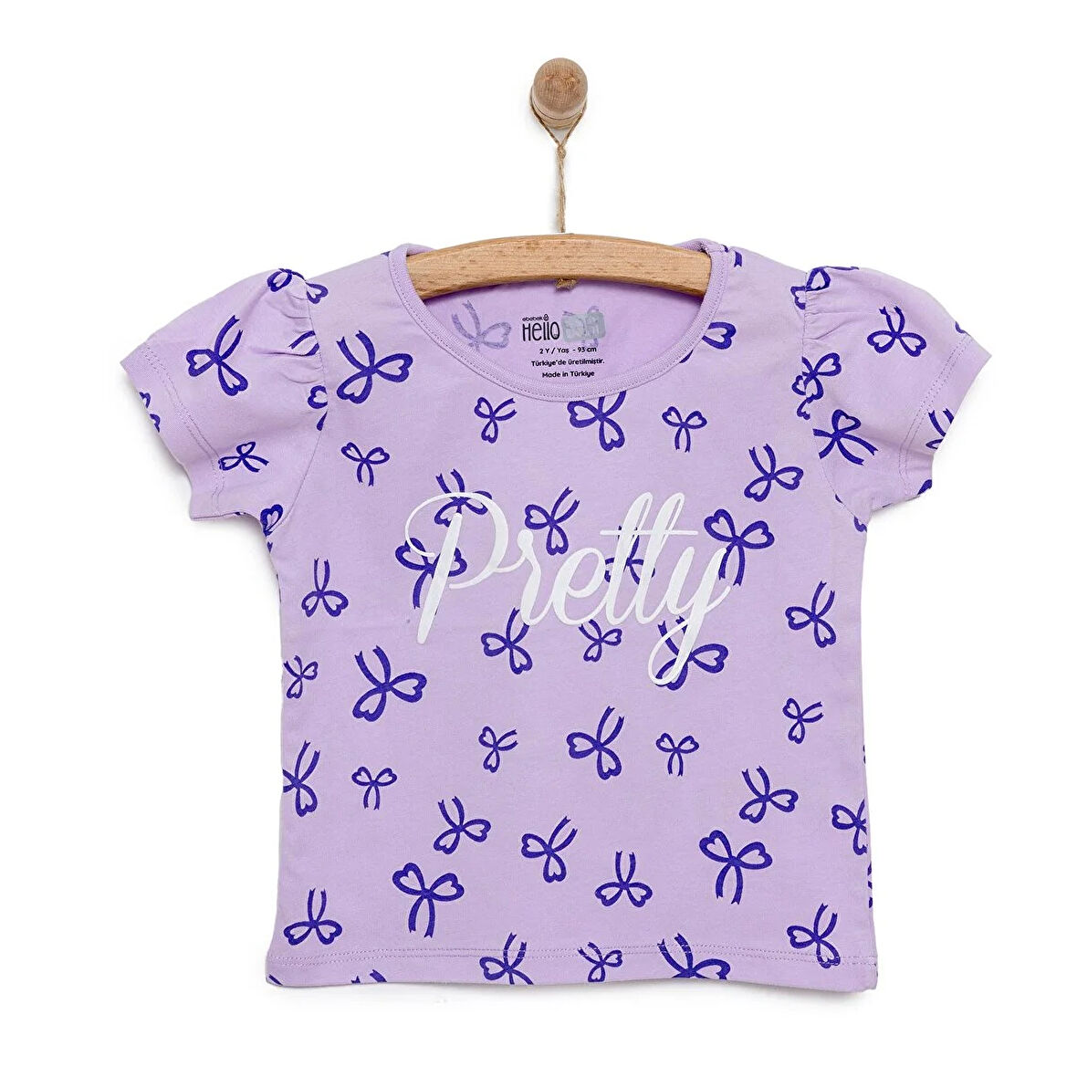 HelloBaby Basic Kız Kurdele Desenli T-Shirt Kız Bebek
