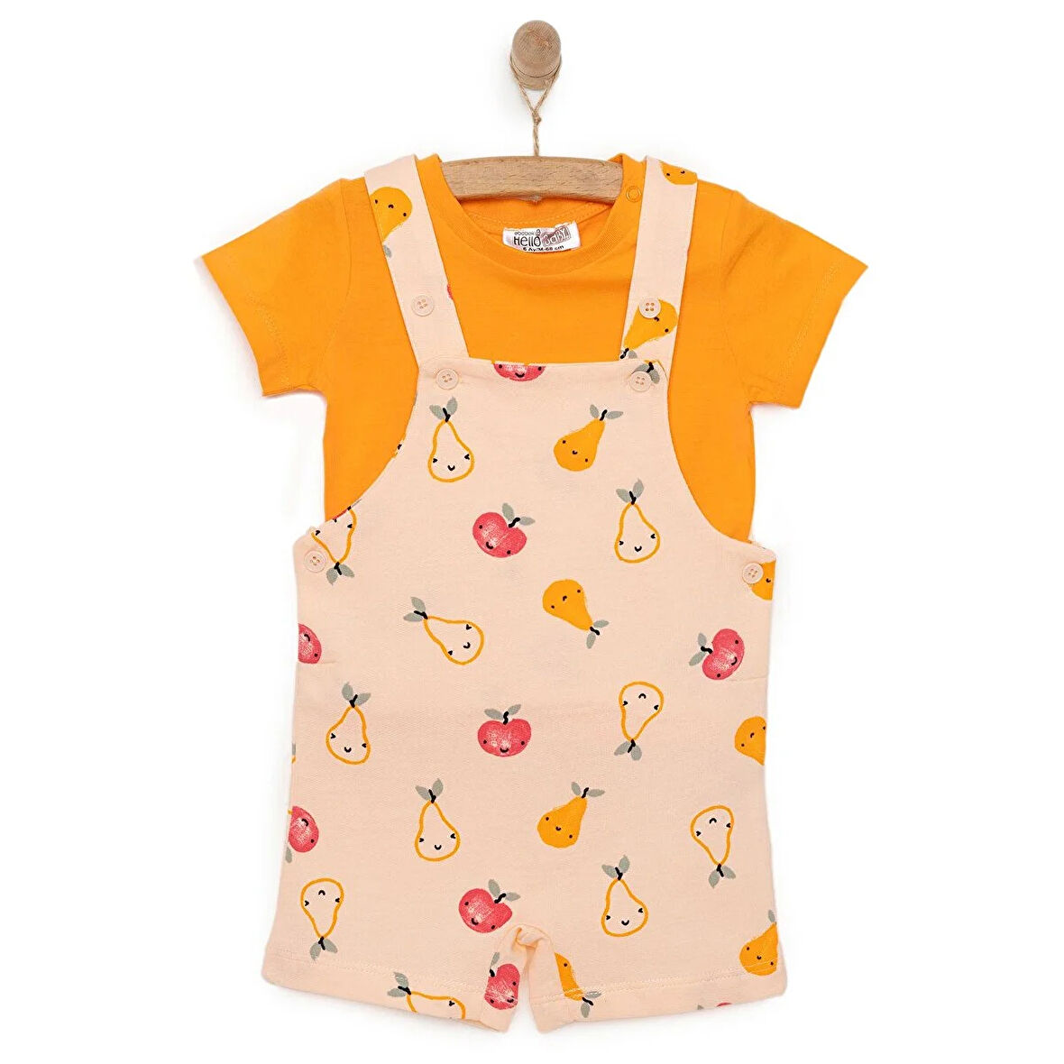 HelloBaby Unisex Şort Salopet-Tshirt Unisex