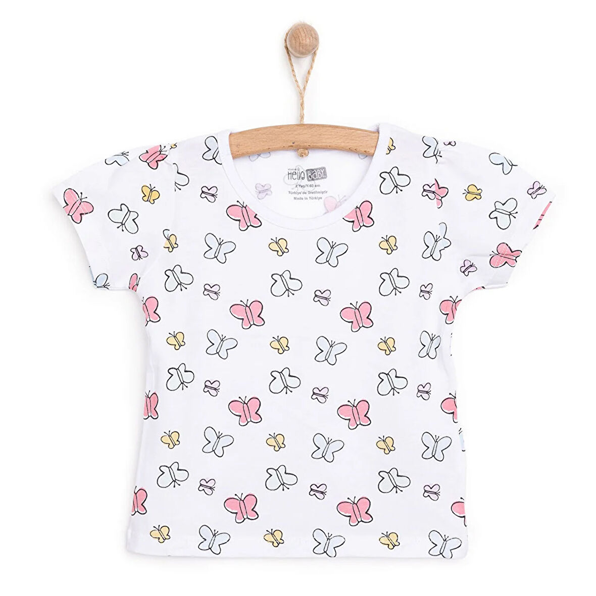 HelloBaby Basic Kız Kelebek Desenli T-Shirt Kız Bebek