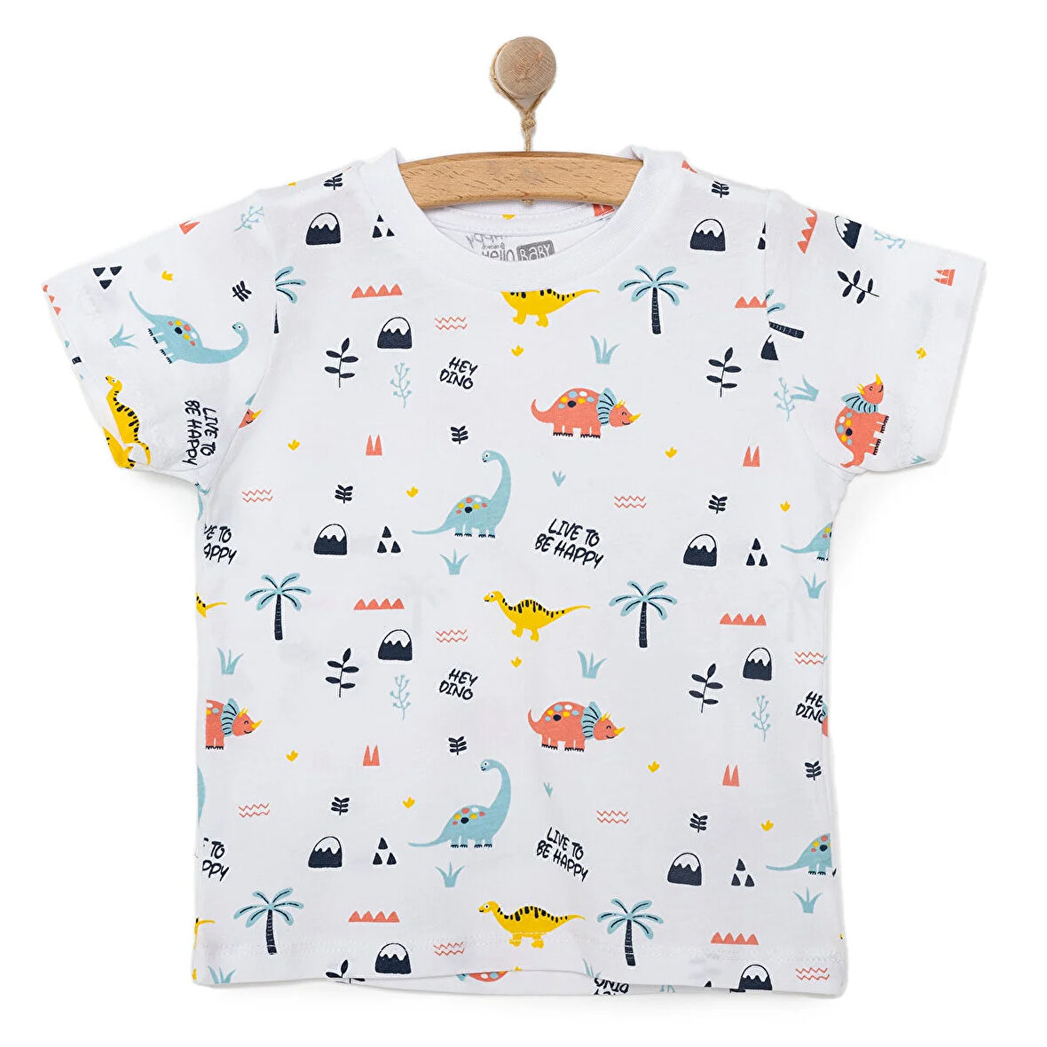 HelloBaby Basic Erkek Dinozor Baskılı T-Shirt Erkek Bebek