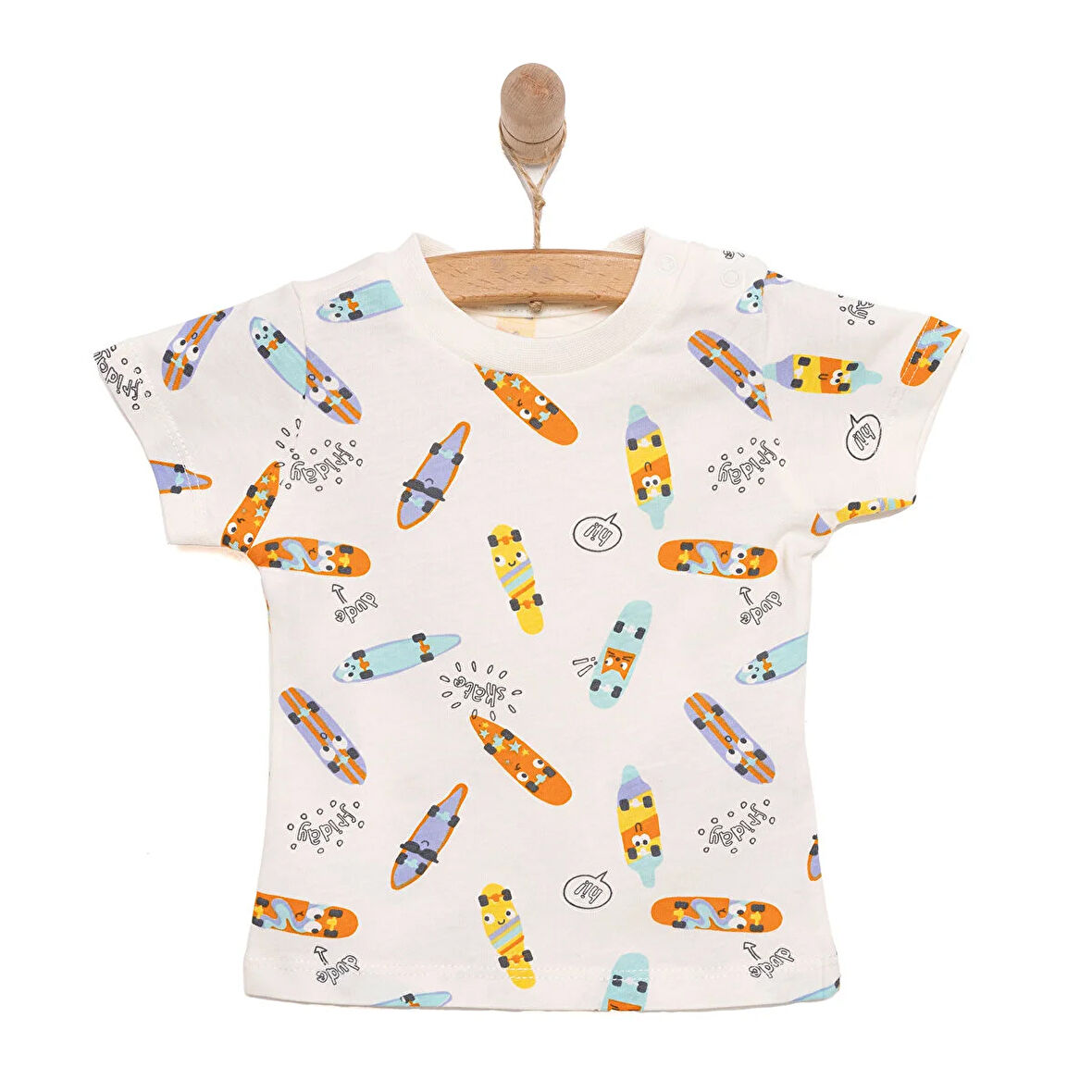 HelloBaby Basic Erkek Kaykay Baskılı T-Shirt Erkek Bebek