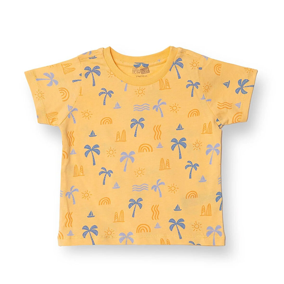 HelloBaby Basic Erkek Palmiye Ağacı Baskılı T-Shirt Erkek Bebek