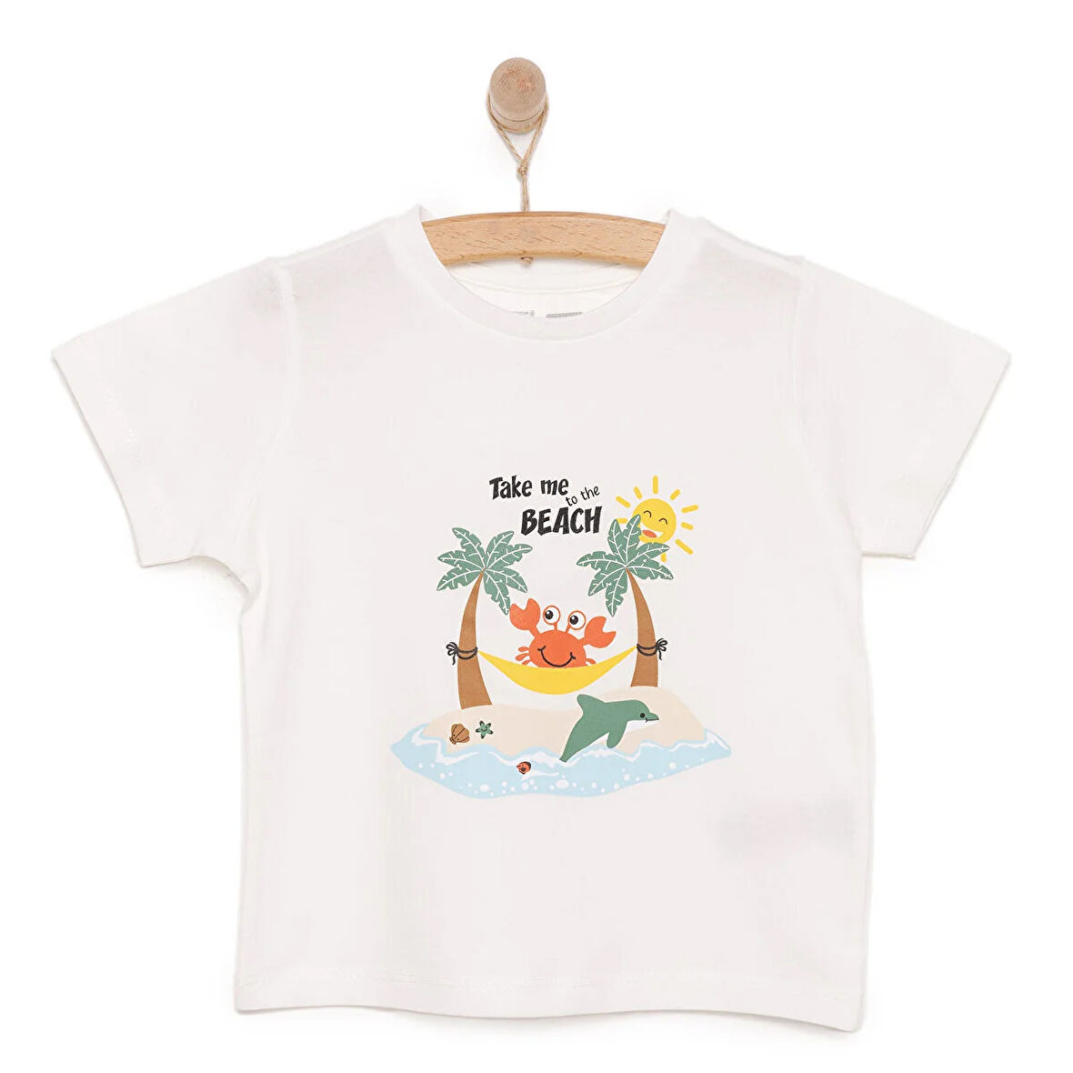 HelloBaby Basic Erkek Plaj Yengeci Baskılı T-Shirt Erkek Bebek