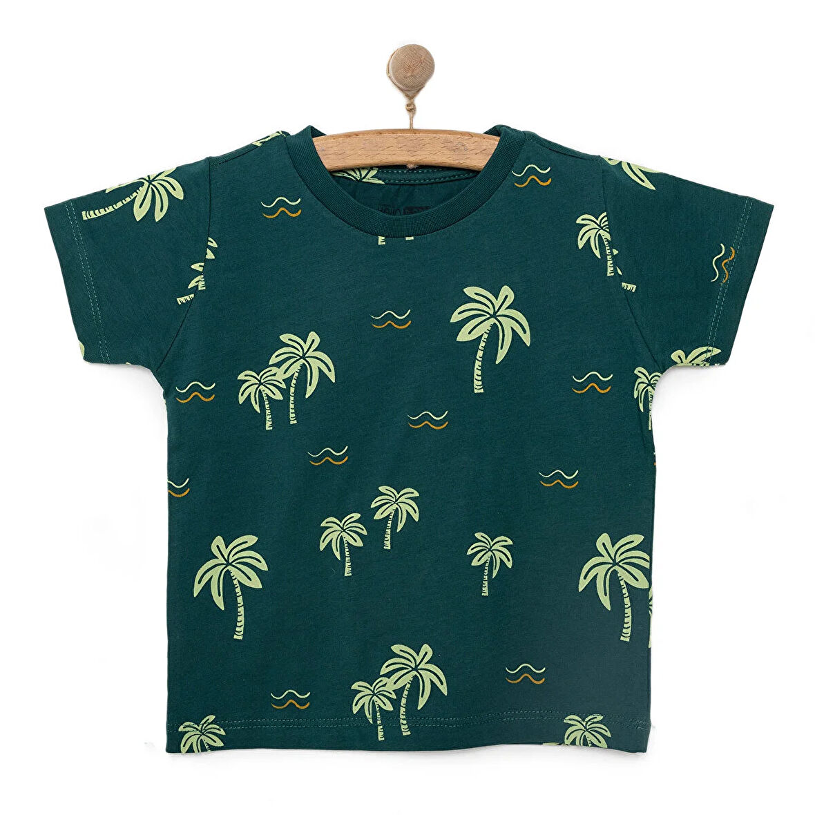 HelloBaby Basic Erkek Yaprak Baskılı T-Shirt Erkek Bebek