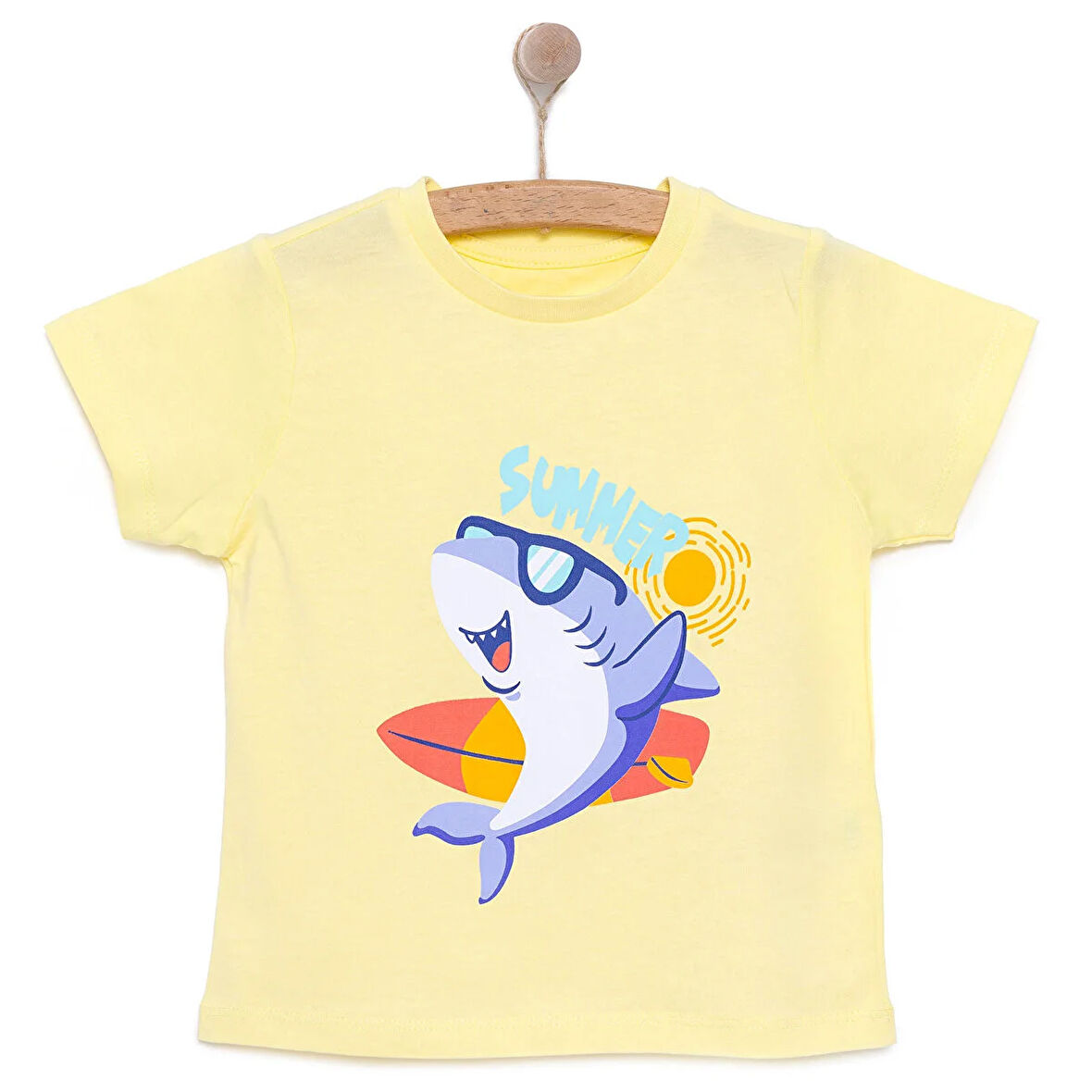 HelloBaby Basic Erkek Yaz Köpek Balığı Baskılı T-Shirt Erkek Bebek