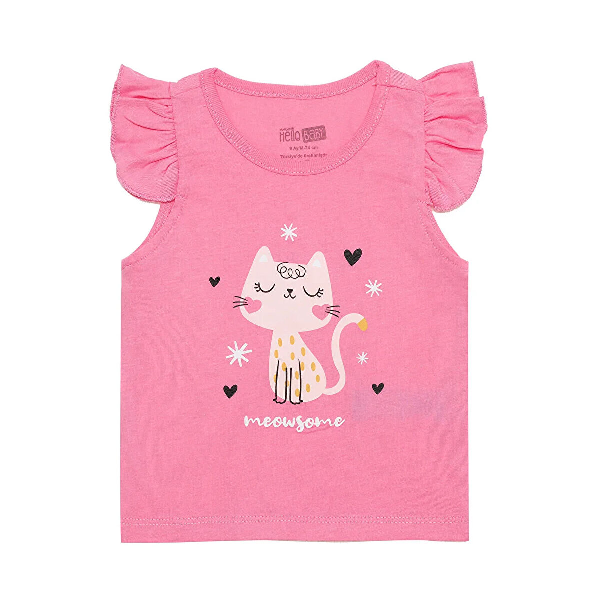 HelloBaby Basic Kız Baskılı Atlet T-shirt Kız Bebek