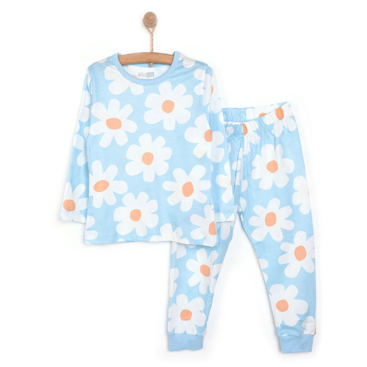 HelloBaby Kız Uzun Kol Pijama Takımı Kız Bebek