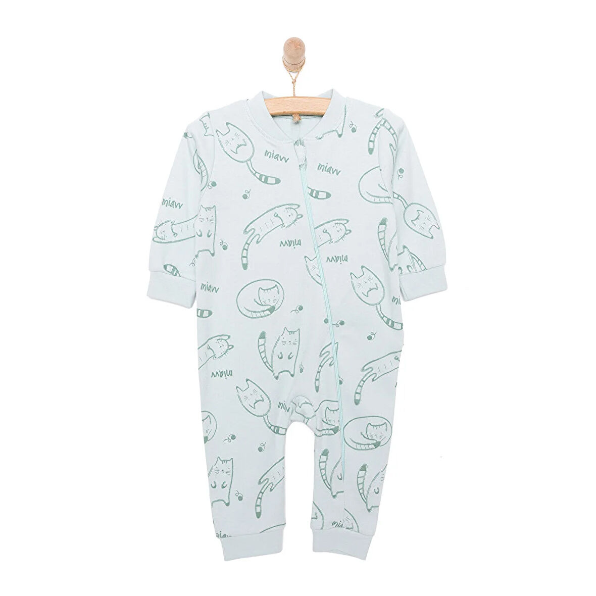 Bebetto Yenidoğan Organic Sleepy Cat Patiksiz Tulum Unisex