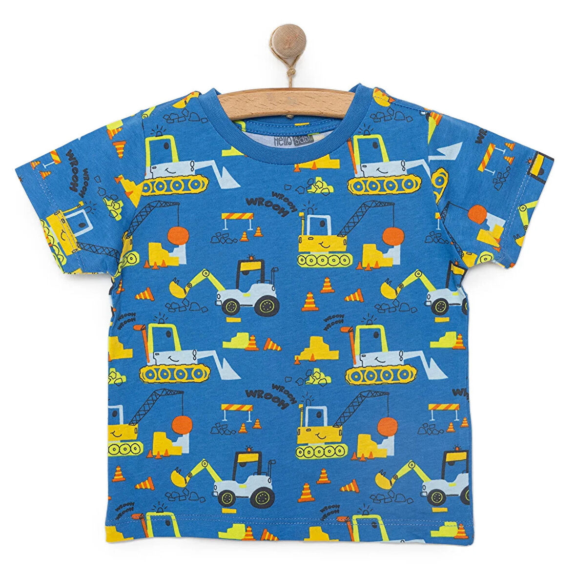 HelloBaby Basic Erkek Kepçe Desenli T-Shirt Erkek Bebek