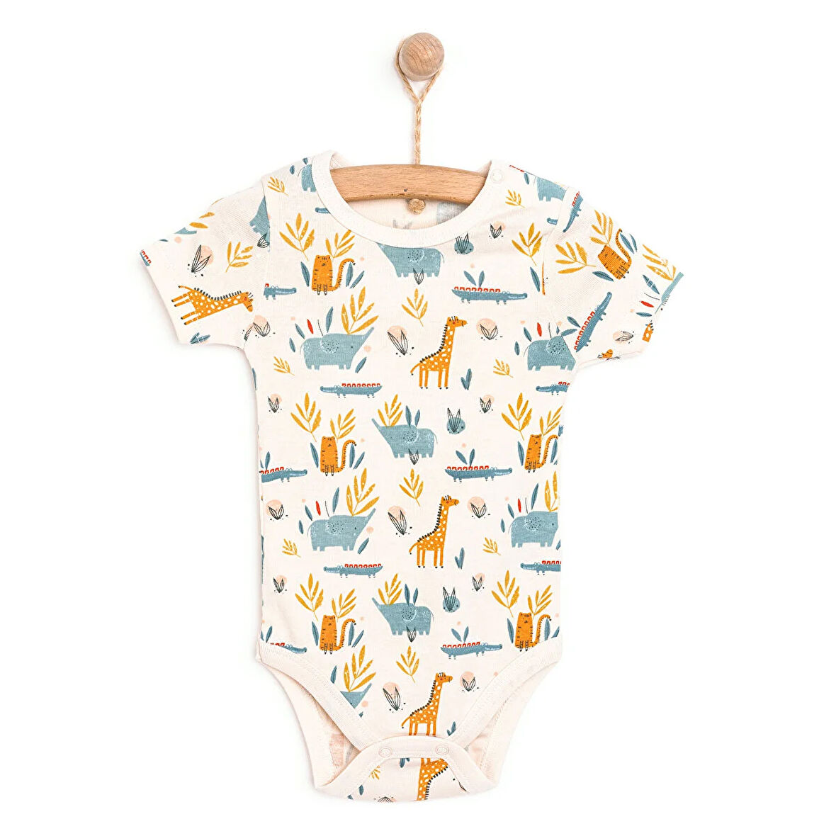 HelloBaby Hayvan Desenli Kısa Kol Body