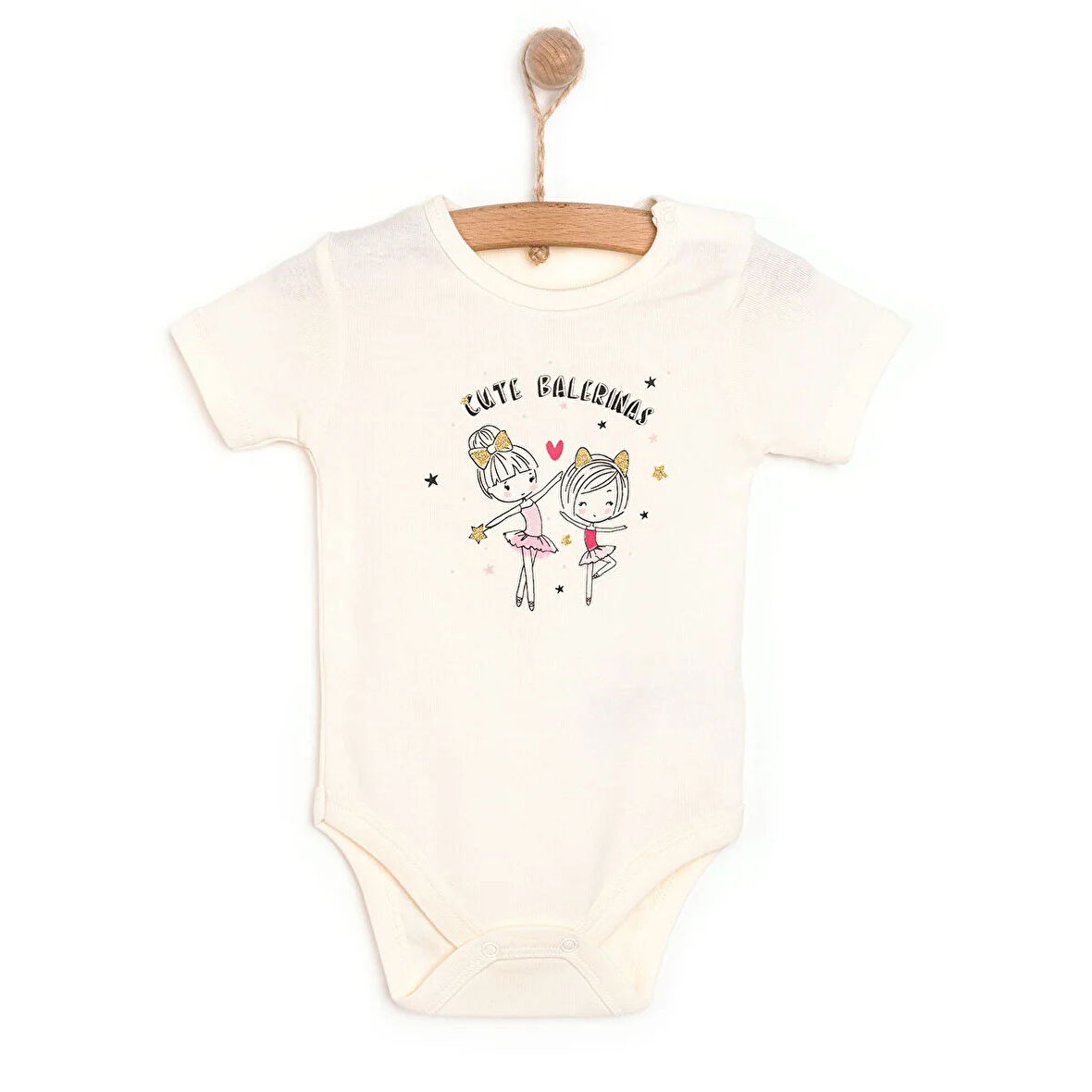 HelloBaby Hayvan Desenli Kısa Kol Body Kız Bebek