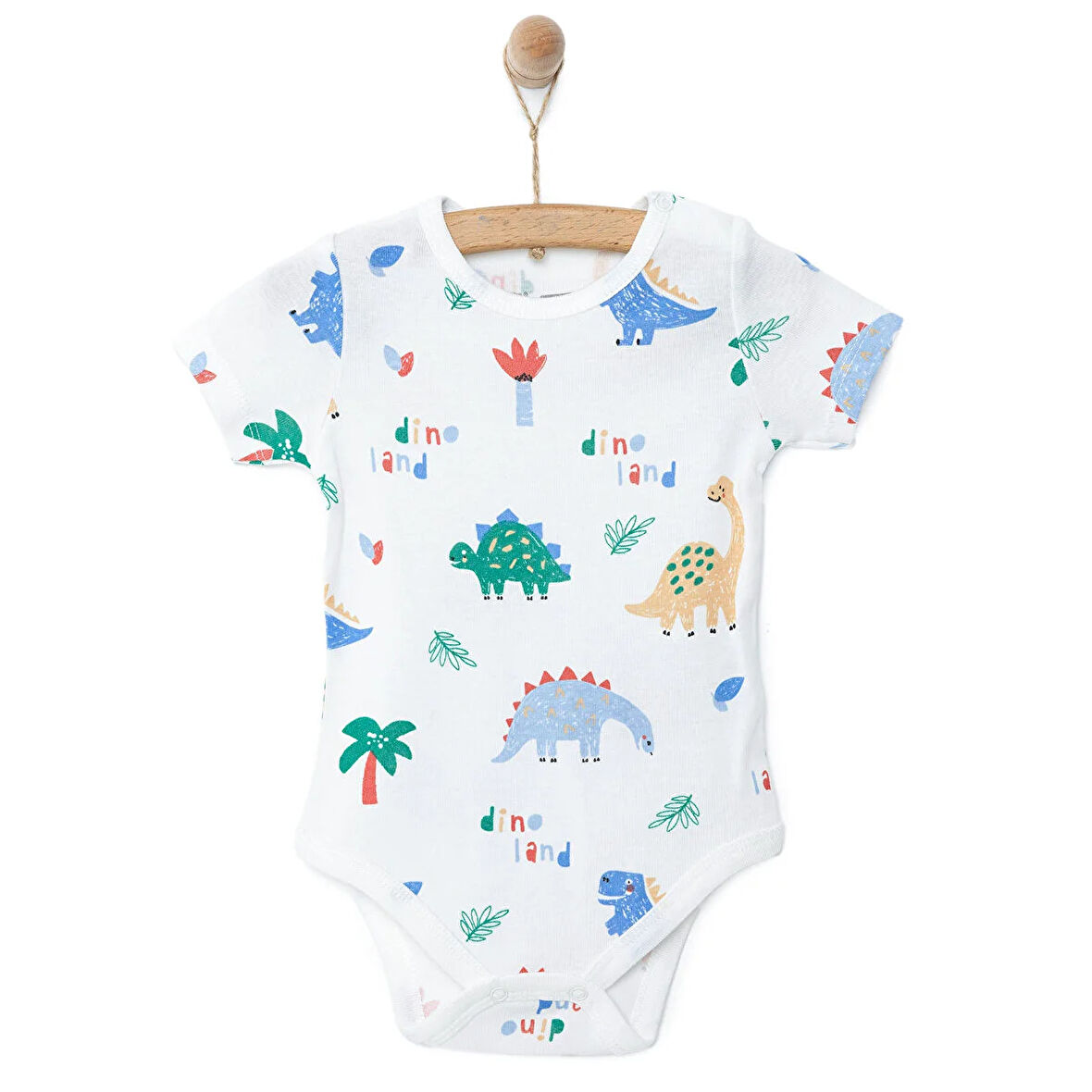 HelloBaby Hayvan Desenli Kısa Kol Body Erkek Bebek