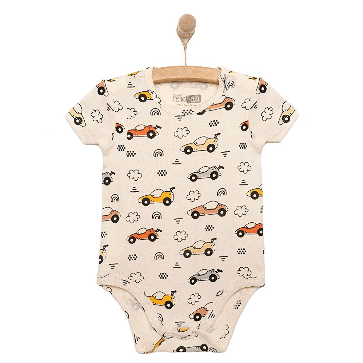 HelloBaby Araba Desenli Kısa Kol Body