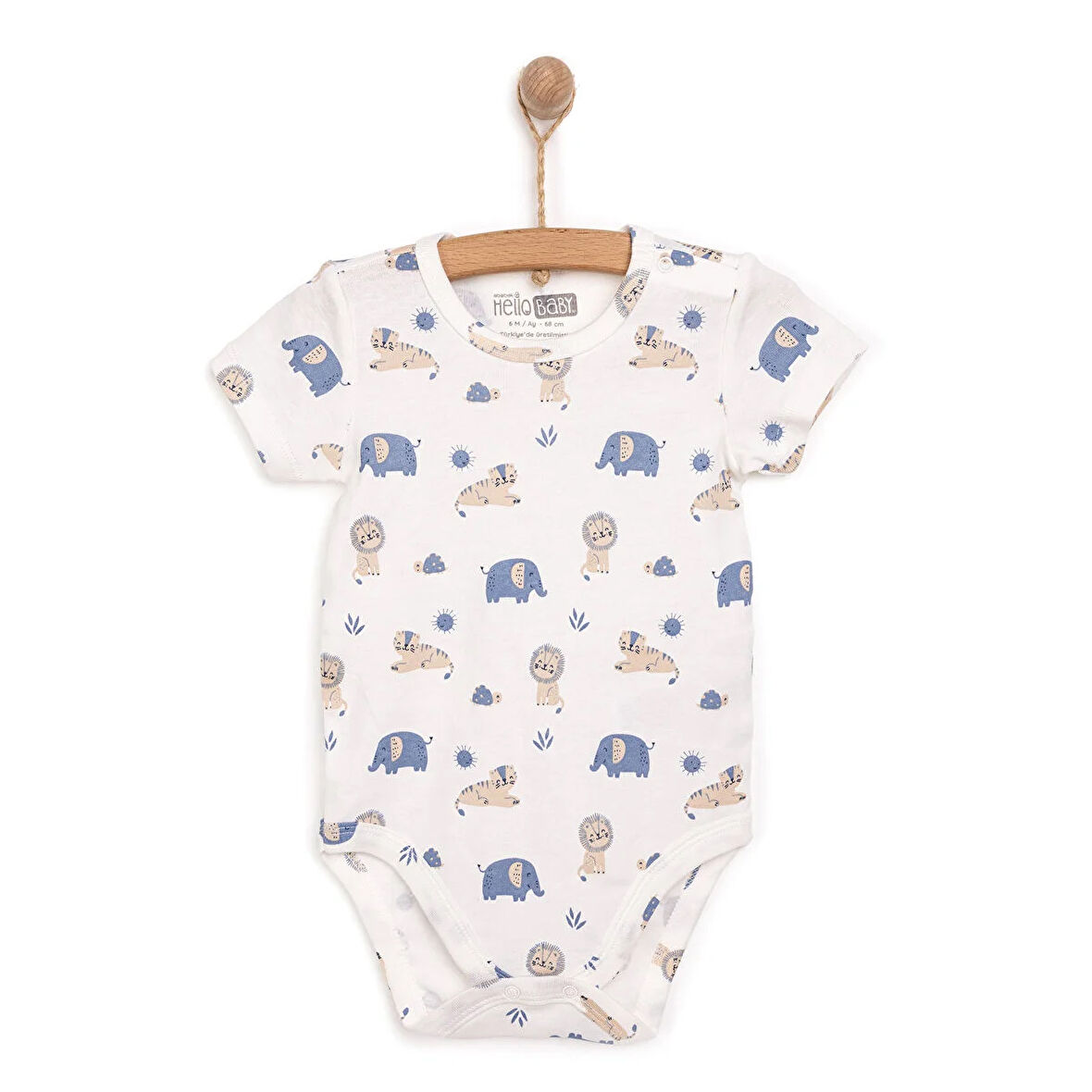HelloBaby Hayvan Desenli Kısa Kol Body