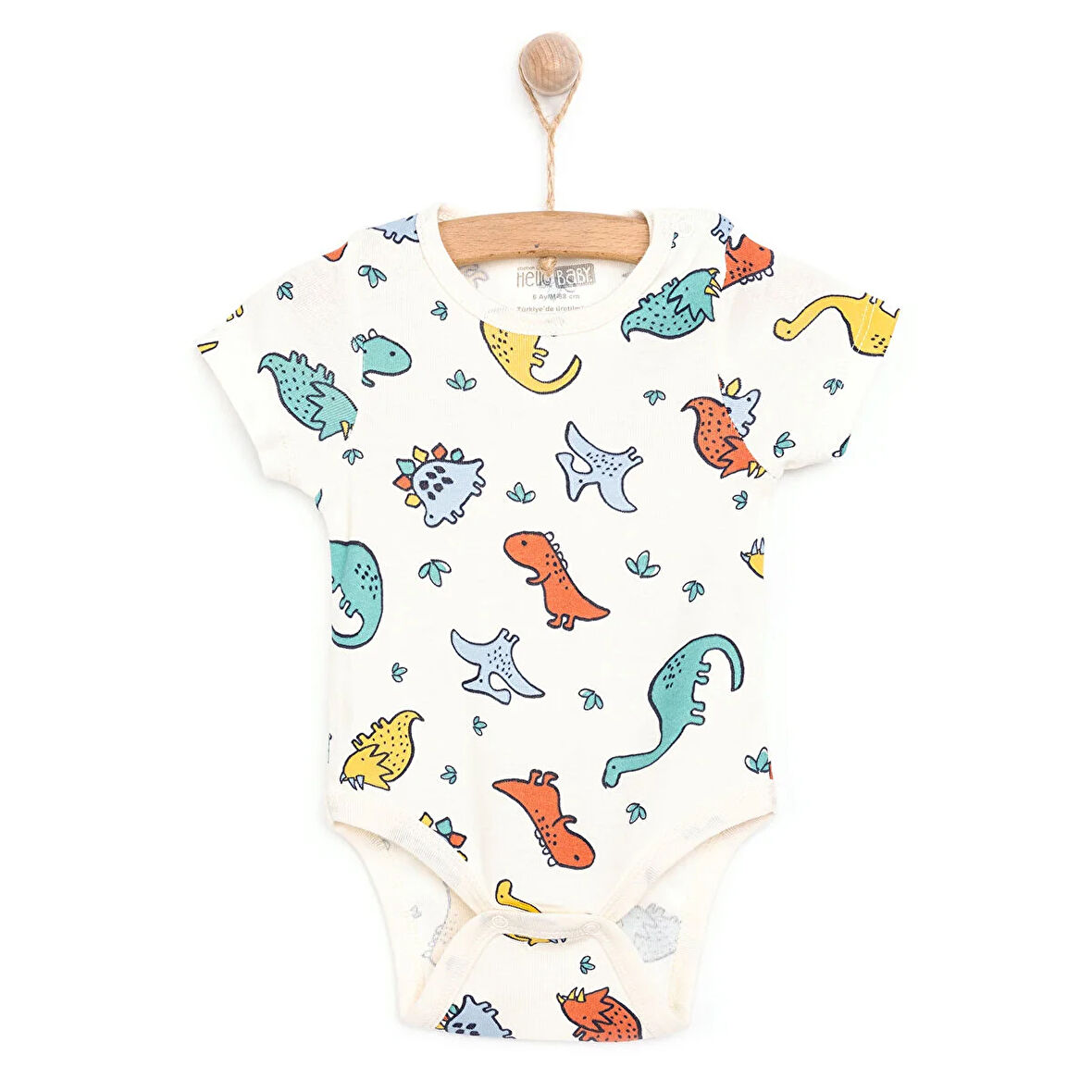 HelloBaby Dinazor Desenli Kısa Kol Body