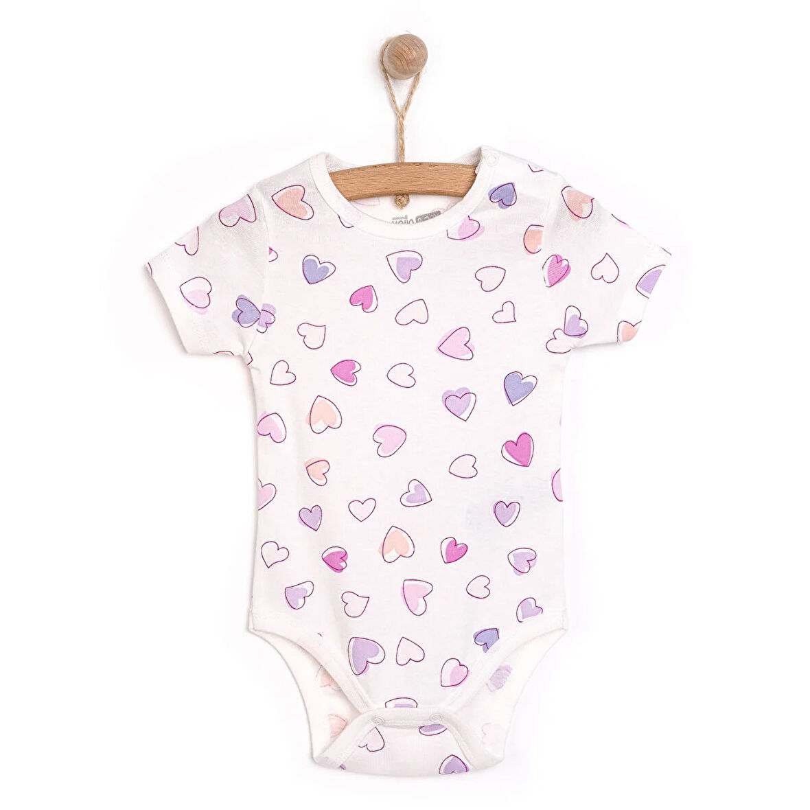 HelloBaby Hayvan Desenli Kısa Kol Body Kız Bebek