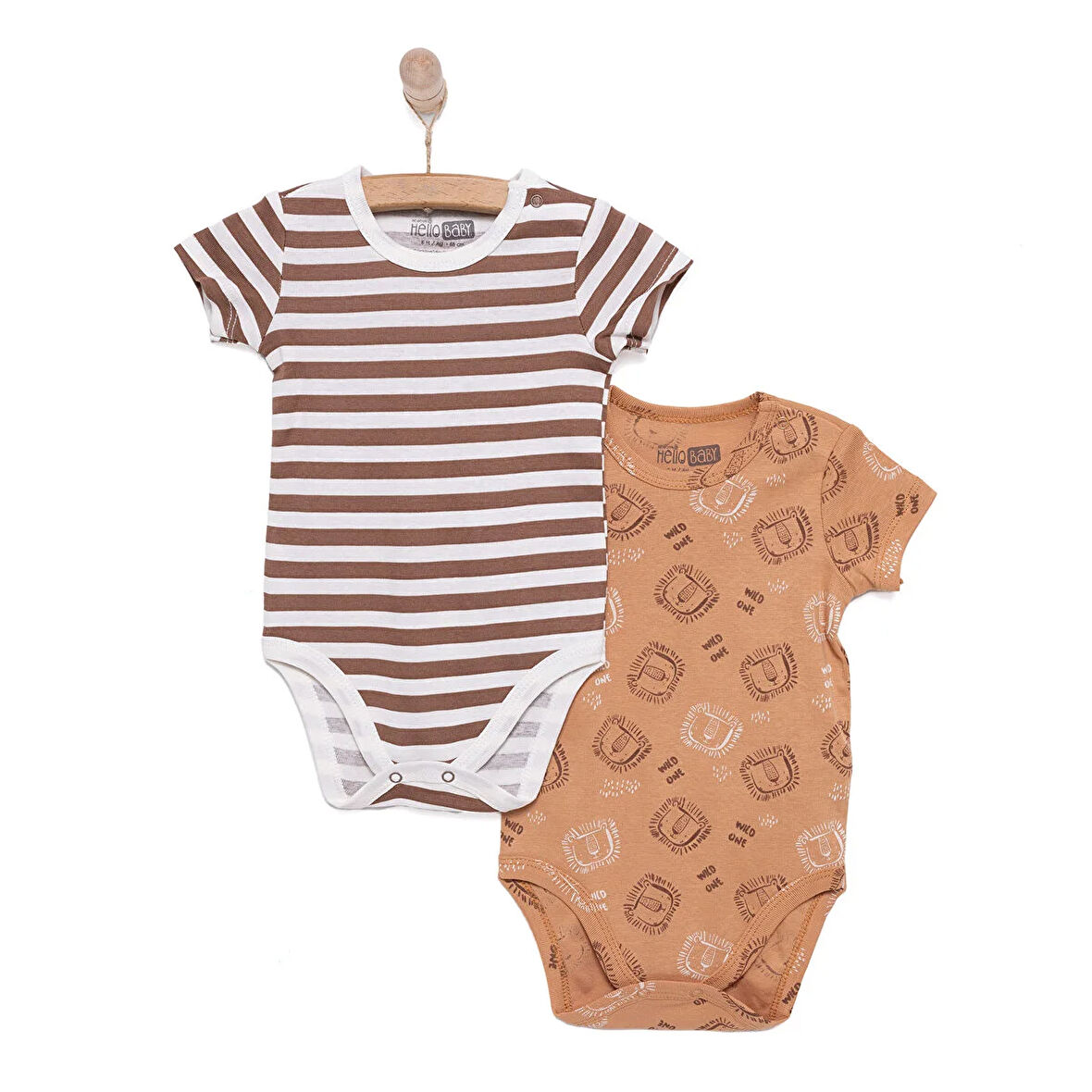 HelloBaby Erkek 2li Kısa Kol Body Erkek Bebek