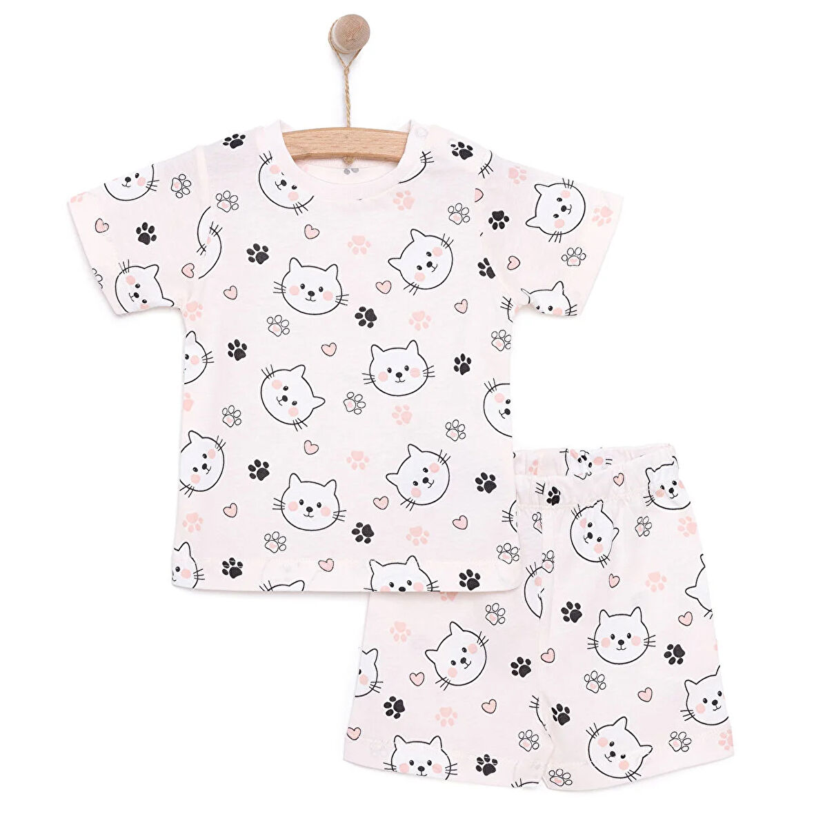 HelloBaby Kız Kısa Kol Pijama Takımı Kız Bebek