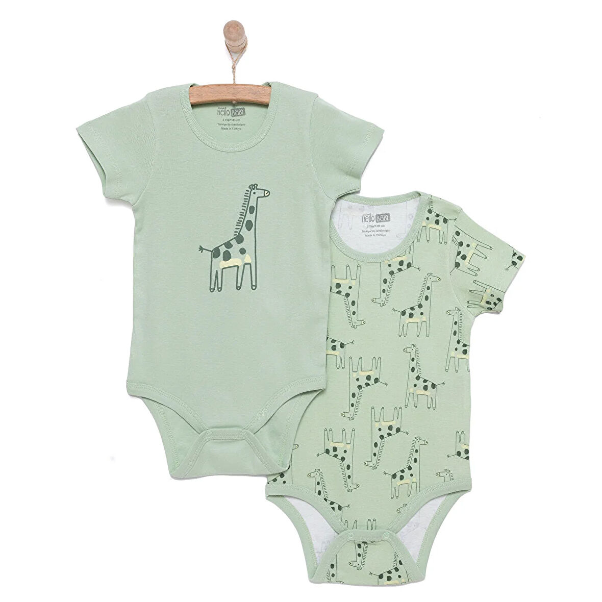 HelloBaby Aslanlı 2'li Kısa Kol Body