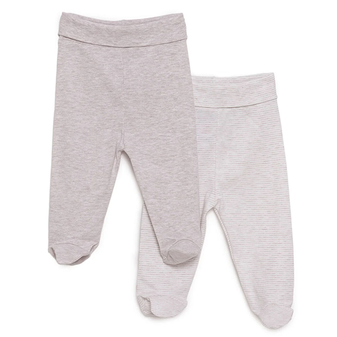 HelloBaby Unisex 2li Patikli Alt Ribana Bej