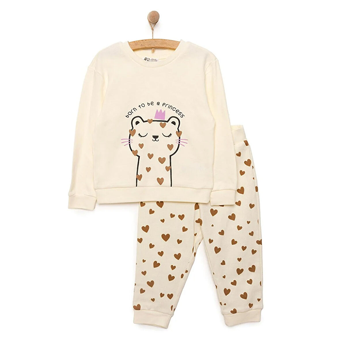 HelloBaby Basic Kız Kedi Baskılı Eşofman Takımı Kız Bebek