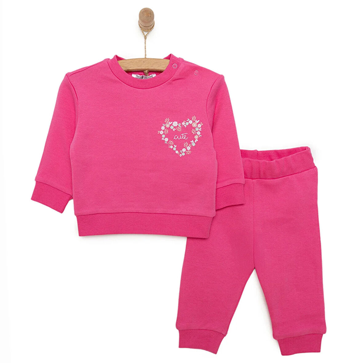 HelloBaby Basic Kız Çiçek Baskılı Eşofman Takımı Kız Bebek