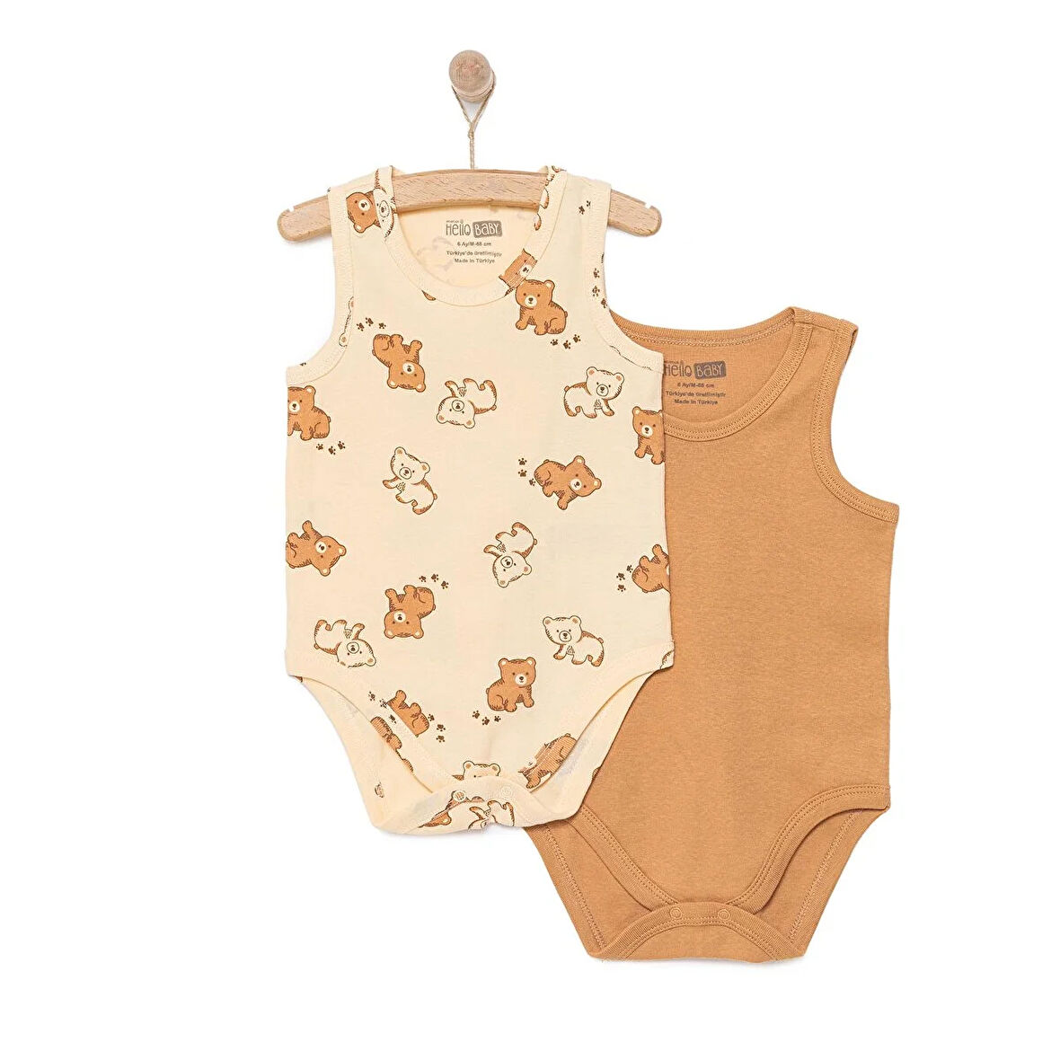 HelloBaby Ayı Desen 2'li Atlet Body