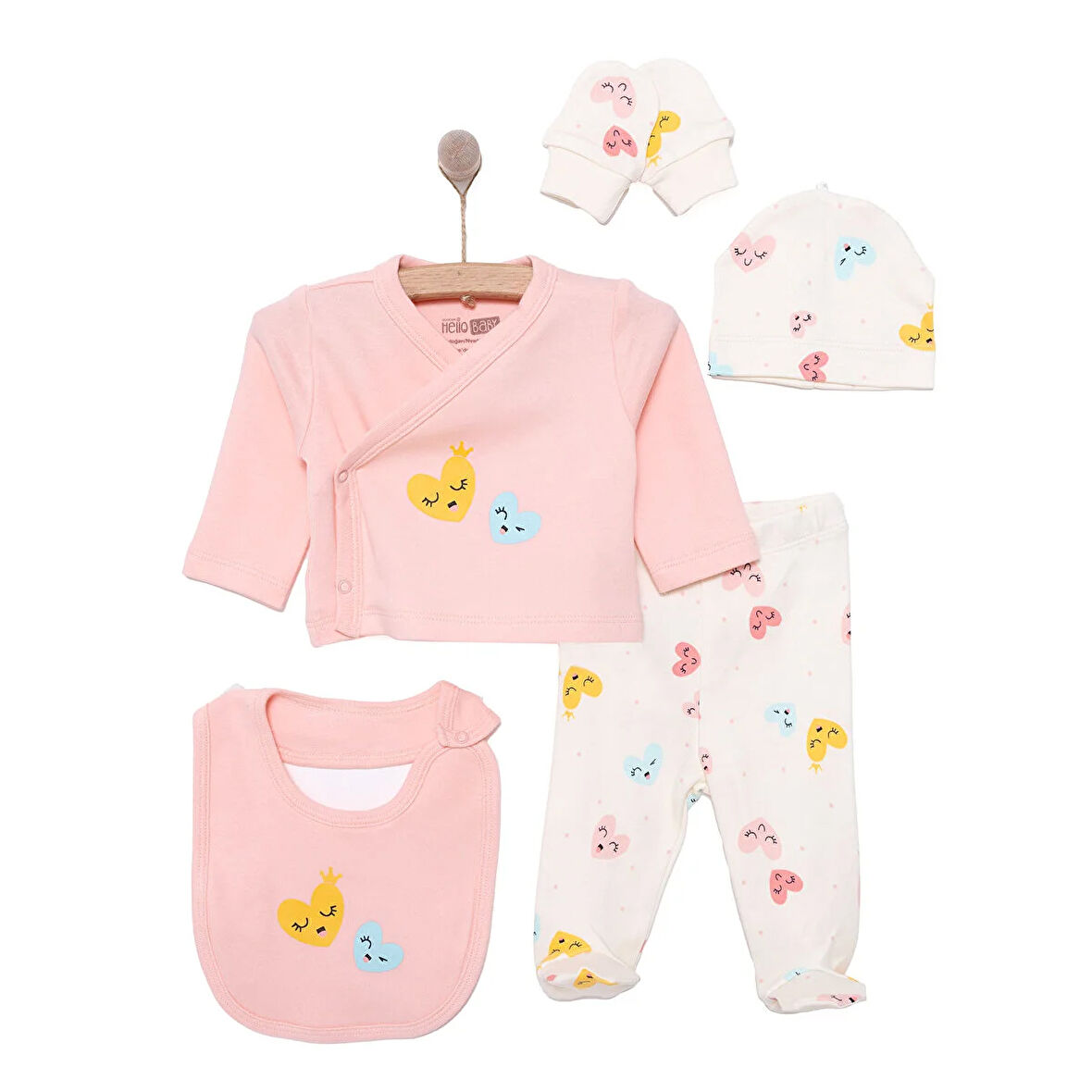 HelloBaby Kız 5li Askı Hastane Çıkışı Kız Bebek