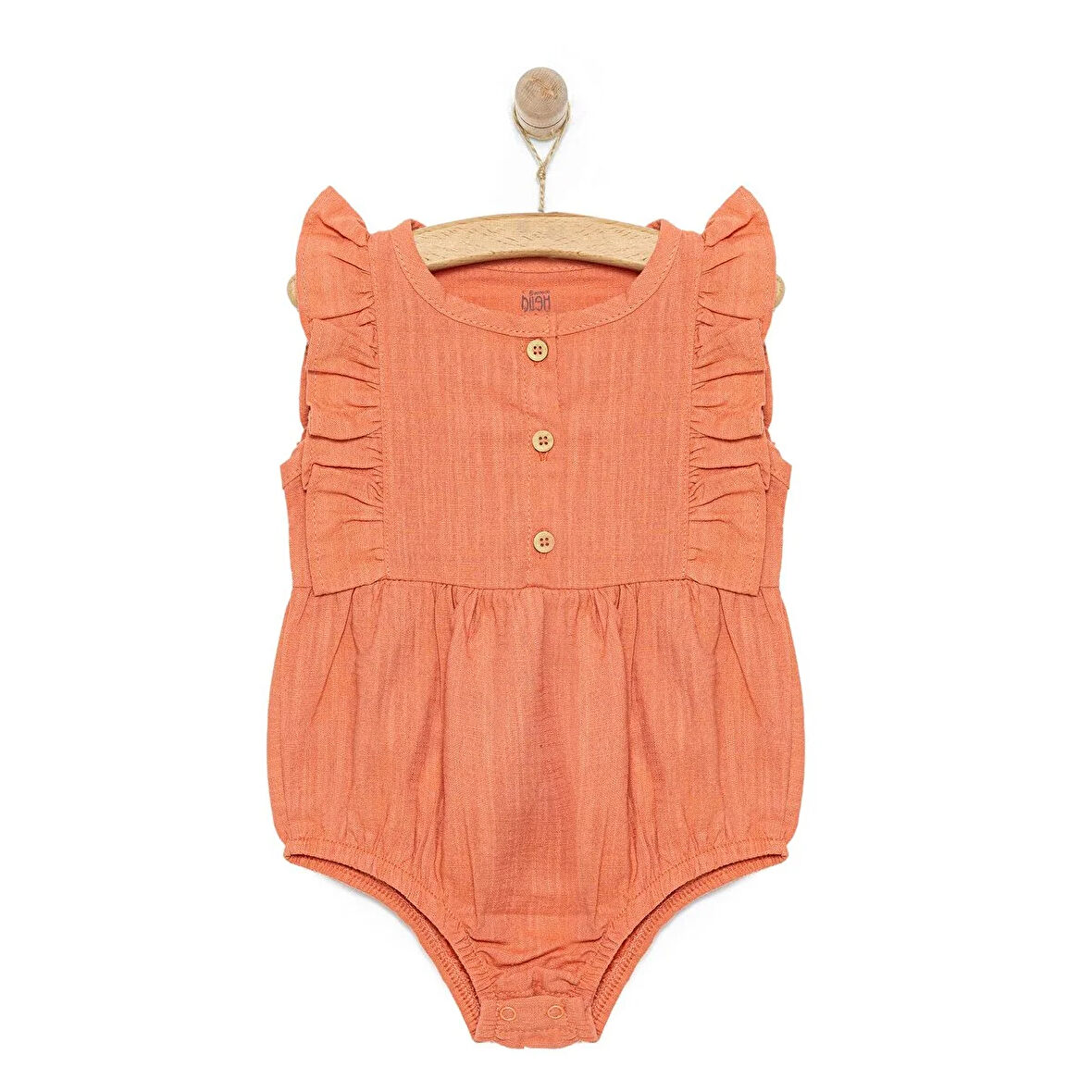 HelloBaby Kız Bebek Zıbn Atlet Body Müslin Kumaş Düğmeli Atlet Kol Nar Çiçeği