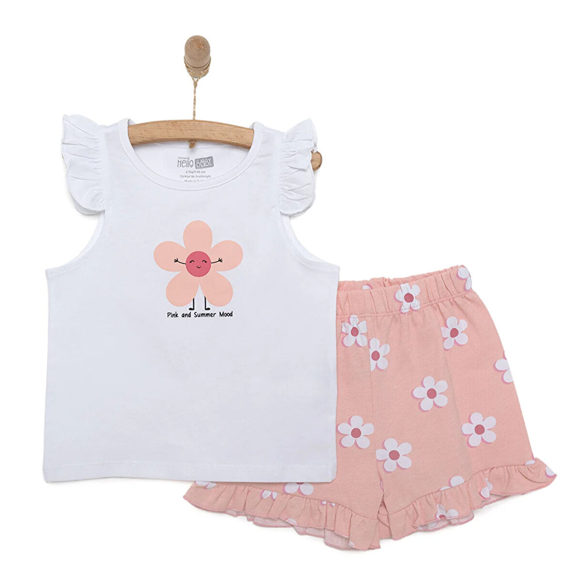HelloBaby Basic Kız Papatya Baskılı Atlet-Şort Kız Bebek