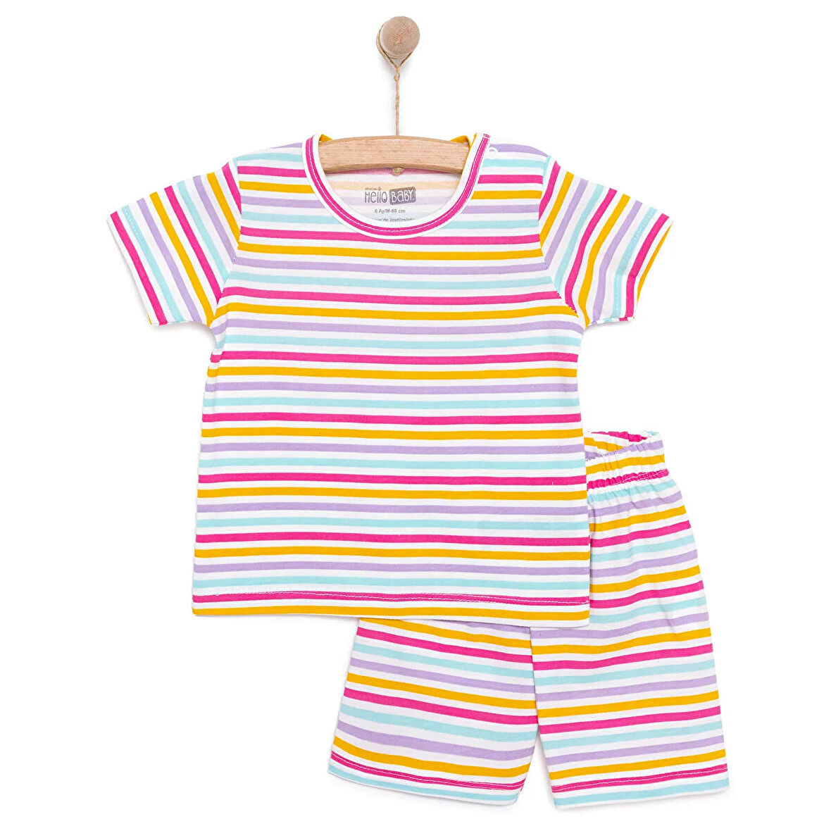 HelloBaby Kız Kısa Kol Pijama Takımı Kız Bebek