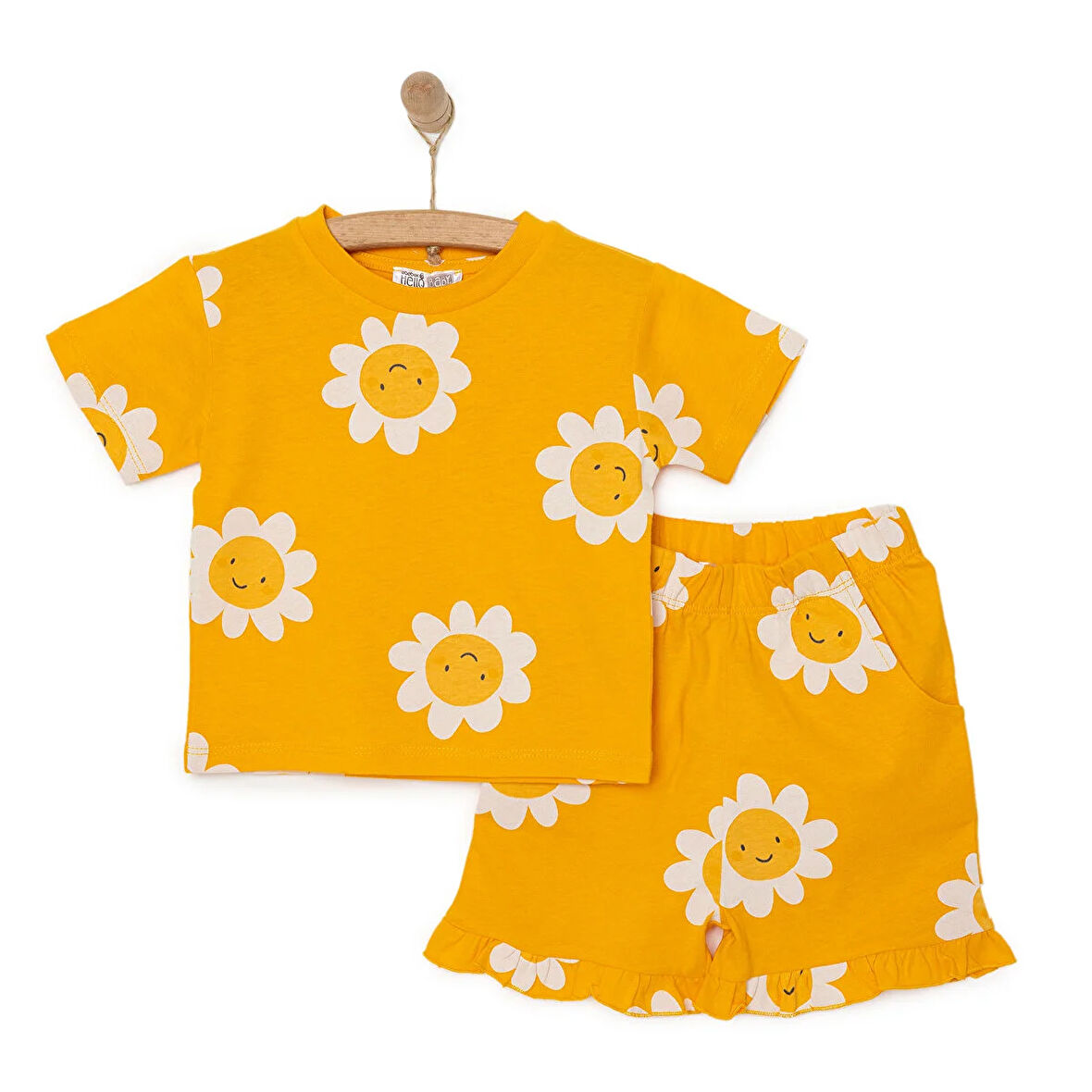HelloBaby Flowers Kız Tshirt-Şort Kız Bebek